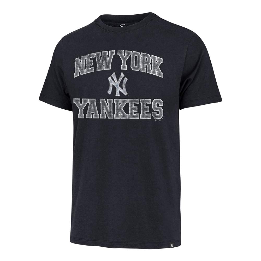 MLB Men's Union Arch Franklin Team Color Primary Logo Word Mark T-Shirt (New York Yankees Navy, Medium)