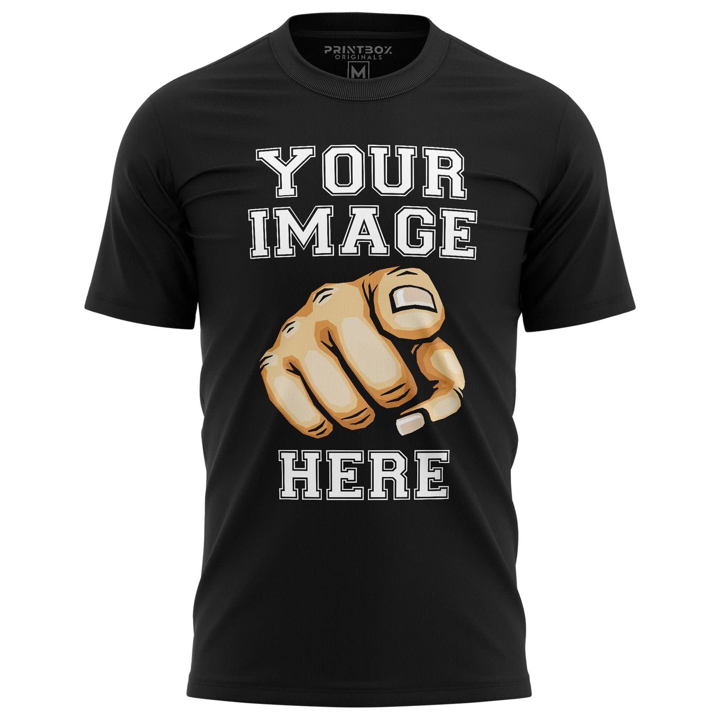 Custom Shirt for Men, ADD Your Image to Front and Back Printing, Customized Tshirts Design Your Own Black